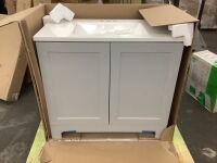 Glacier Bay 36in Pearl Gray Vanity with White Cultured Marble Top