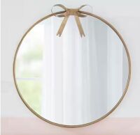 StyleWell Kids Medium Round Gold Bow Mirror (24 in.)