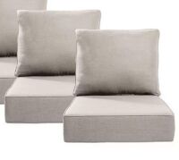 Pocassy 24 in. x 24 in. x 6 in. 4-Piece CushionGuard Outdoor Thicken Sofa Deep Seat Replacement Cushion Set in Beige