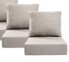 Pocassy 24 in. x 24 in. x 6 in. 4-Piece CushionGuard Outdoor Thicken Sofa Deep Seat Replacement Cushion Set in Beige
