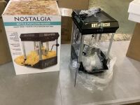 Nostalgia 390-Watts 2.5 oz. Black Kettle Popcorn Maker - Cracked Panels