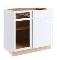 Hampton Bay Courtland 36 in. W x 24 in. D x 34.5 in. H Assembled Shaker Base Kitchen Cabinet in Polar White