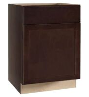 Hampton Bay Shaker 24 in. W x 24 in. D x 34.5 in. H Assembled Base Kitchen Cabinet in Java