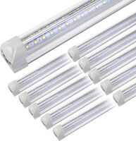 4FT 50W 8000LM 6500K Linkable Clear Cover T8 LED Tube Light, 10 pack