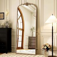 Besdomus Gold Arched Baroque Mirror, 21" x 56"