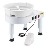 VEVOR Pottery Wheel 11 in. Ceramic Wheel Forming Machine Manual Adjustable 0-7.8 in. Lift Leg Sculpting Tool Accessory Kit