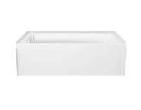 Delta Classic 500 60 in. x 32 in. Alcove Deep Soaking Bathtub with Left Drain in High Gloss White