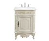 Home Decorators Collection Winslow 26 in. Single Sink Freestanding Antique White Bath Vanity with White Marble Top