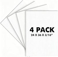 4 Pack Plastic Corrugated Whiteboard