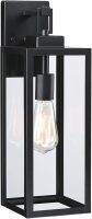 Set of 2 Large Size Outdoor Wall Lantern, 18 Inch Outdoor Light, Large Porch Light, Metal and Glass Outdoor Lantern Wall Light Fixture with E26 Socket