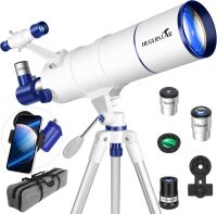 Refractor Telescope for Kids & Astronomy Beginners, Professional Telescopes with Tripod, Phone Adapter, Moon Filter, Carry Bag