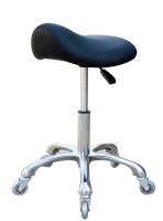 Professional Saddle Stool with Wheels Ergonomic Swivel Rolling Height Adjustable for Clinic Dentist Beauty Salon Tattoo Home Office