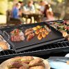 Seasoned Nonstick Cast Iron Griddle for Gas & Charcoal Grills &ndash; Universal Flat Top with Grease Groove, Reinforced Ridges & High Sidewalls, Great for Parties, Camping & Tailgating