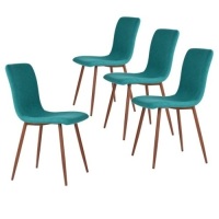 FurnitureR&nbsp;Scargill Green Fabric Dining Chairs, Set of 4&nbsp;