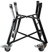 Rolling Cart for Big Green Egg Accessories Rolling Nest with Heavy Duty Locking Caster Wheels Powder Coated Steel Rolling Outdoor Cart for Large Big Green Egg Kamado Joe Grill Stand