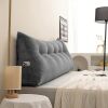 Wedge Headboard Pillow, with Removable Cover for Sitting Up, Back Support, Reading, Relaxing, Light Gray/20x8x20in