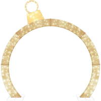 Outdoor Christmas Lighted Archway Decoration, Large 9.5ft w/Gold Ornament Cap, 330 LED Lights, Holiday Yard Decor