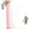 Wedding Arch Backdrop Stand 7.2FT, 6.6FT White Metal Arch Stand Set of 2 for Birthday Party Wedding Ceremony Baby Shower Graduation Decoration