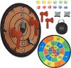 Large Double-Sided Dart Board, Indoor/Outdoor Sport Sticky Ball Foam Axe & Star Throwing Party Game for Kids, Teens, Adults w/Carrying Case