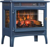 Freestanding Electric Fireplace Stove Heater with 3D Flame Effect for 1,000 Sq. Ft. Room