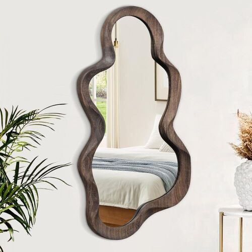Wood Frame Irregular Mirror