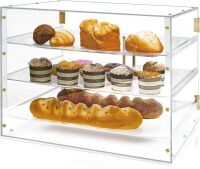 Acrylic 3 Tray Bakery Display Case, 21" x 16" x 14"