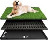 Artificial Turf Grass Potty Pad with Tray, 34" x 23"