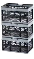 VEVOR Foldable Storage Crate with Handle, 3 Pack