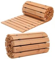 VEVOR 12 ft. L x 22 in. W Outdoor Non-Slip Straight Cedar Wooden Garden Pathway Walkway Paver