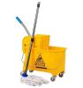 5.5 Gal. Yellow Bucket Plastic W/Wringer and Mop Bucket Set Floor Cleaning Wheels 16.25 in. L x 10.75 in. W x 24.5 in. H