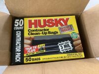 Husky 42 Gal. Heavy-Duty Contractor Clean-Up Bags with 20% PCR (50-Count)