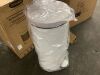 Innovaze 8 Gal. White Round Step-on Metal Household Trash Can with Lid and Inner Bucket - 3