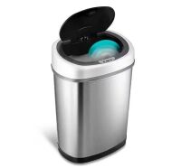 NINESTARS 11.1 Gal. Stainless Steel Motion Sensing Touchless Trash Can