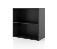 Furniture of America Quincy 23.7 in. Tall Stackable Black Engineered wood 2-Shelf Modern Modular Bookcase