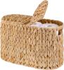 Water Hyacinth Wicker Toilet Paper Storage Holder for 6 Rolls