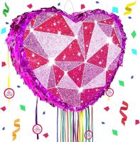 Pull String Purple Heart Pinata 16"