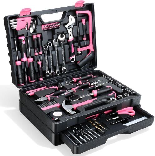 Pink Tool Kit with Case, 412pc