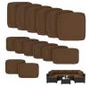 WNP 14-Pieces Patio Cushion Covers Replacement with Zipper for Sectional Sofa Set, Chocolate