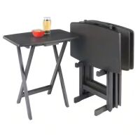 WINSOME WOOD Dorian 23.62 in. Oyster Gray 5-Piece Snack Table