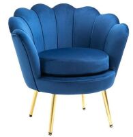 HOMCOM Blue Polyester Club Chair
