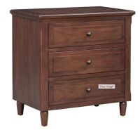 Polibi Modern Brown 3-Drawer Exquisite Solid Wood Nightstand (28.1 in. H x 27.9 in. W x 16.9 in. D)