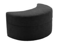 Uixe Modern Black Chenille Half Crescent Moon Storage Ottoman