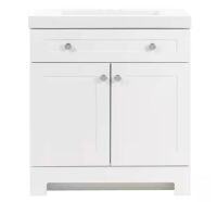 Glacier Bay Everdean 31 in. Single Sink White Bath Vanity with White Cultured Marble Top