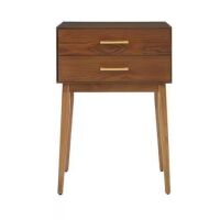 StyleWell Drakeford 2 Drawer Walnut Brown Wood Nightstand (18 in W. X 26 in H.)