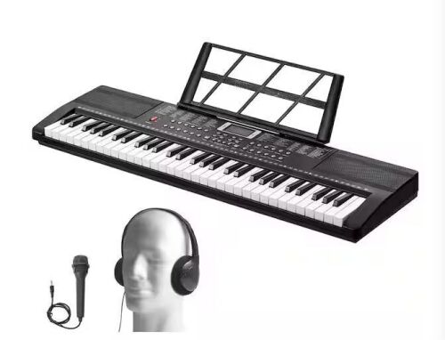 VEVOR 61 Key Digital Keyboard Piano, 200 Tones 200 Rhythms, Electric, Portable, with 60 Demo Songs, for Beginners Learning