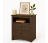 Fremont Espresso 2-Drawer 23.25 in.W Nightstand Side Table w/Open Shelf