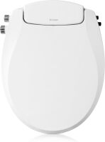 Bidet Toilet Seat, Non-Electric, Dual Temperature, Fits Round Toilets, White &ndash; Dual Nozzle System &ndash; with Easy Installation