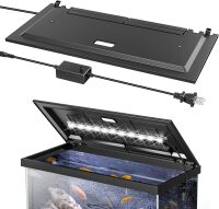 LED Aquarium Hood, Fish Tank Cover with Adjustable Brightness White Tube Light, Replaceable Full-Length Bulb, Fits 24-Inch Framed Aquariums