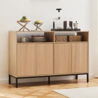 Mericonia Fluted Farmhouse Buffet Sideboard Cabinet