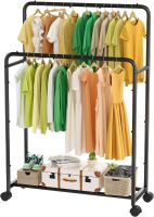 Simple Trending Double Hanging Rod Clothing Rack
